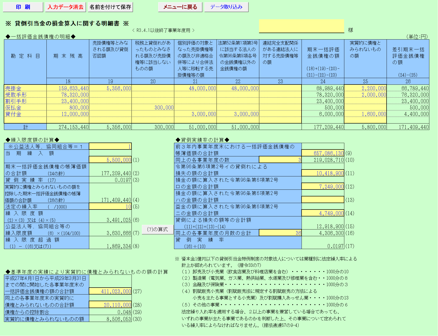 貸倒引当金の計算(1)