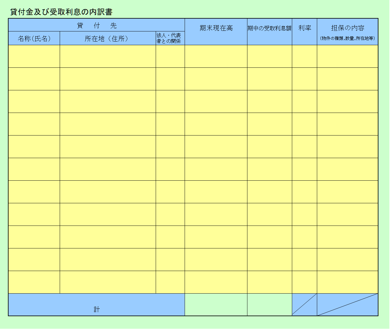 勘定科目内訳書(7)